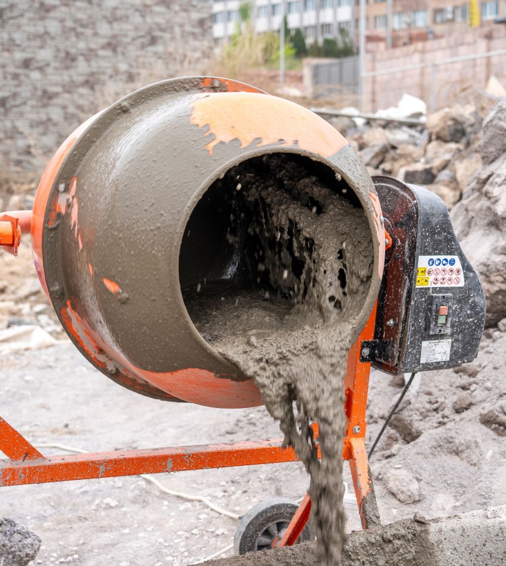 mixing concrete on site