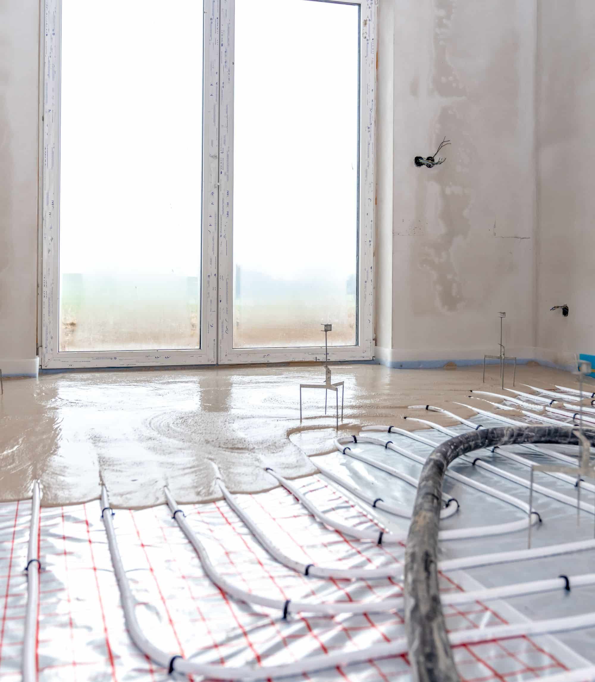 concrete screed for underfloor heating