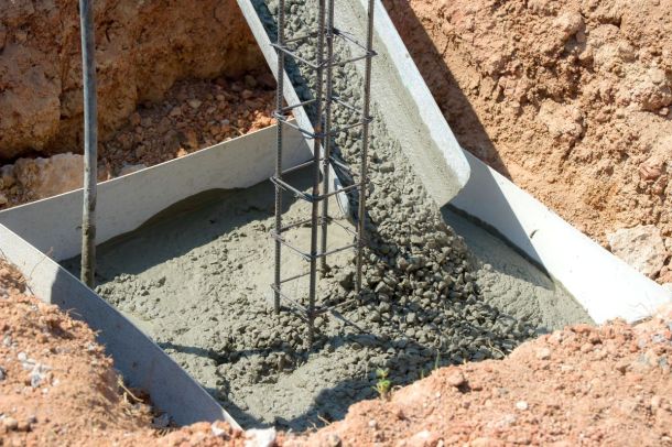pouring a concrete base