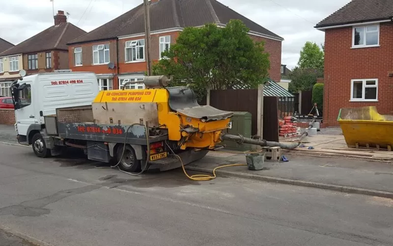 GB Concrete delivering ready mix concrete to client