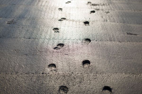 putting weight on freshly poured concrete