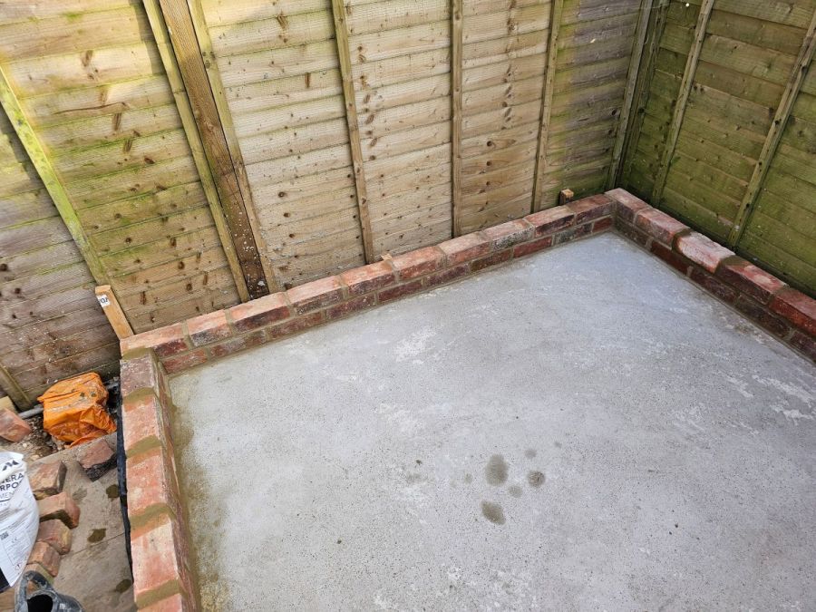 concrete base for a shed