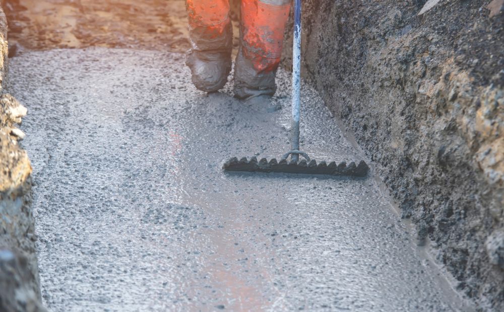 laying a concrete floor