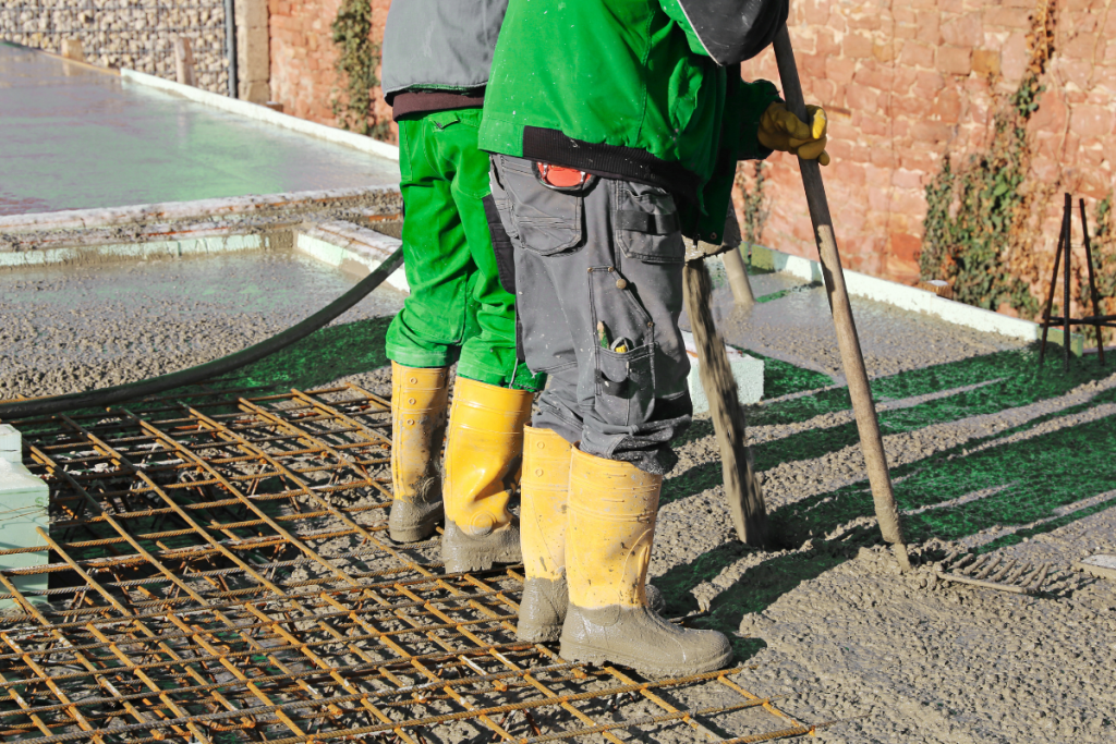 laying a concrete base